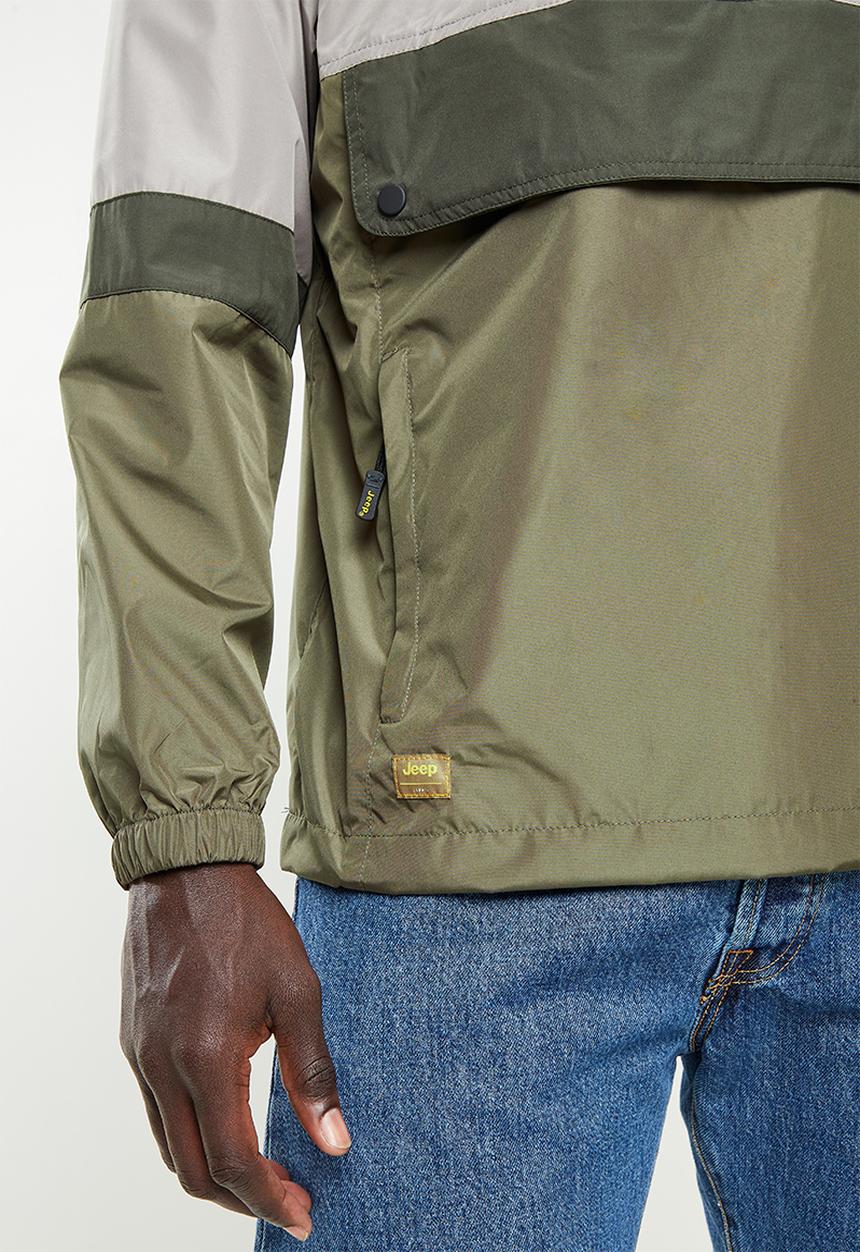 JEEP - Pop over jacket colourblock-jeepo - khaki