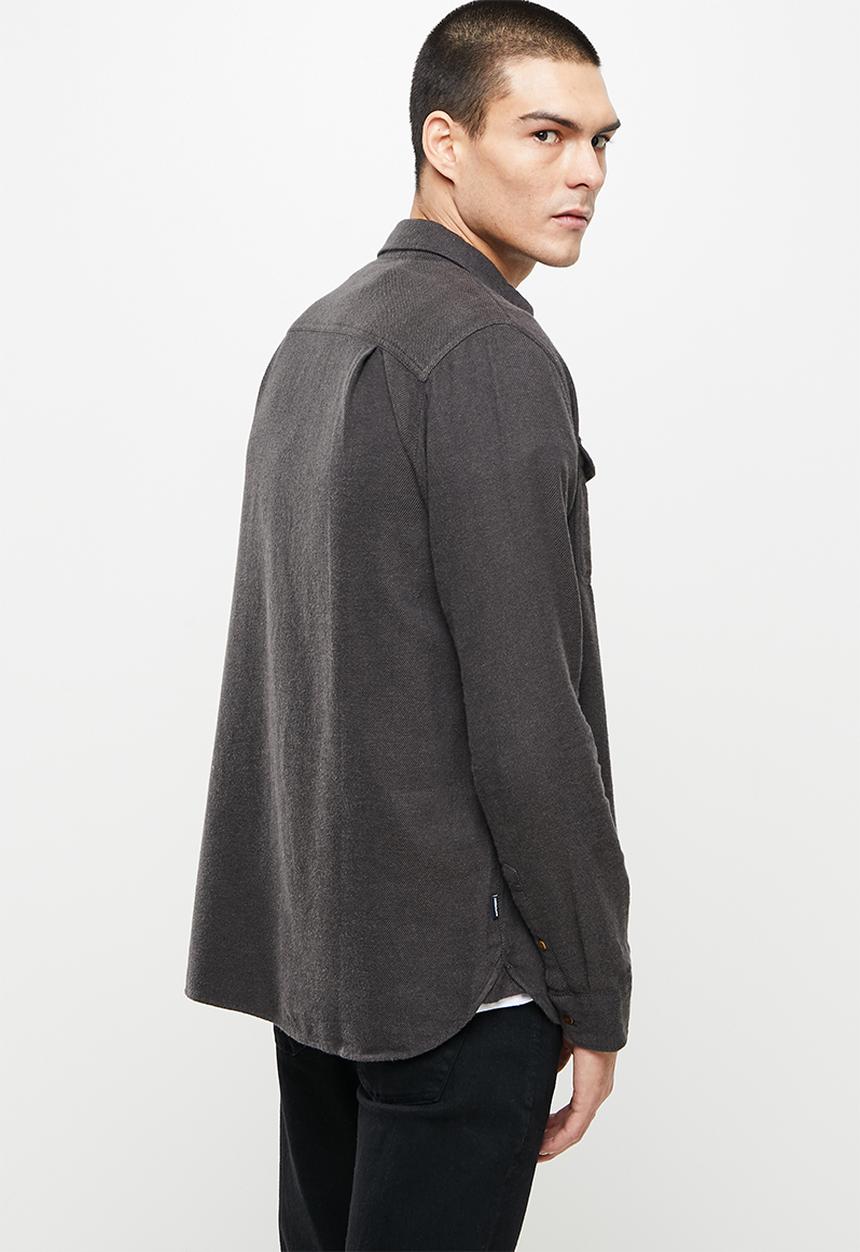 Superdry. - Trailsman flannel shirt - charcoal