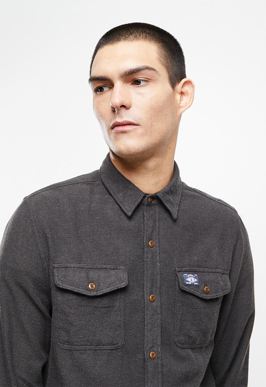 Superdry. - Trailsman flannel shirt - charcoal