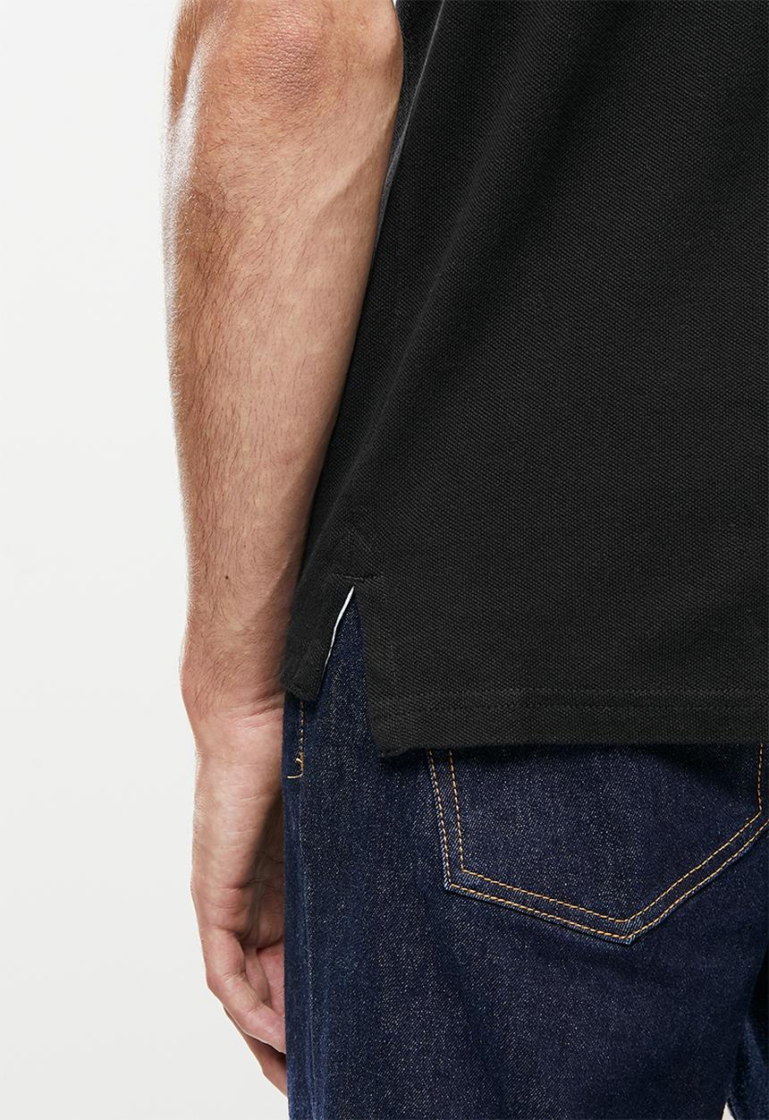Superdry. - Short sleeve tipped polo - black & red