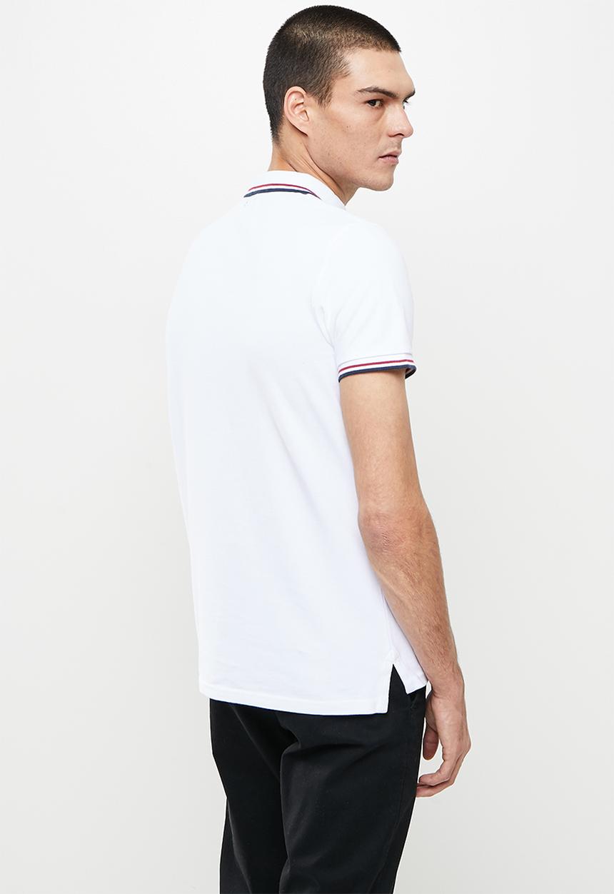 Superdry. - Short sleeve tipped polo - optic & navy
