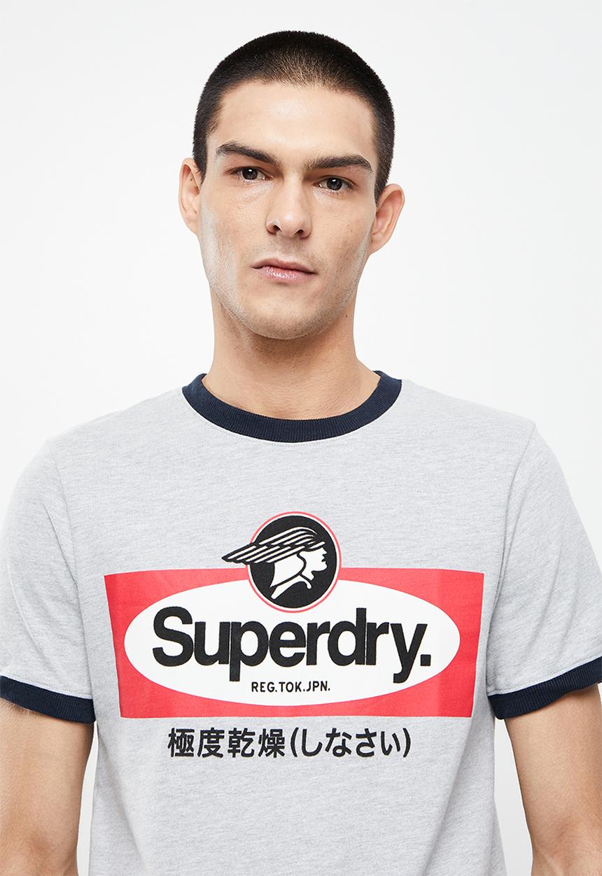 Superdry. - Cl ac ringer tee - grey