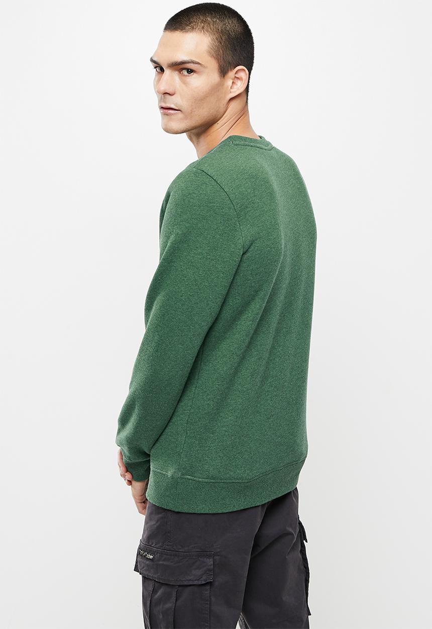 Superdry. - Vintage logo emb crew - heritage pine green marl