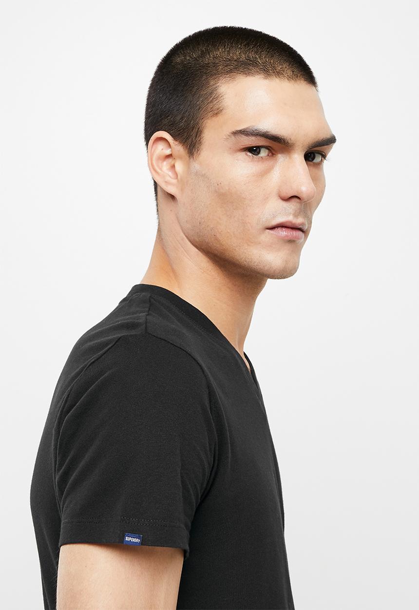 Superdry. - Vintage logo emb vee tee - black