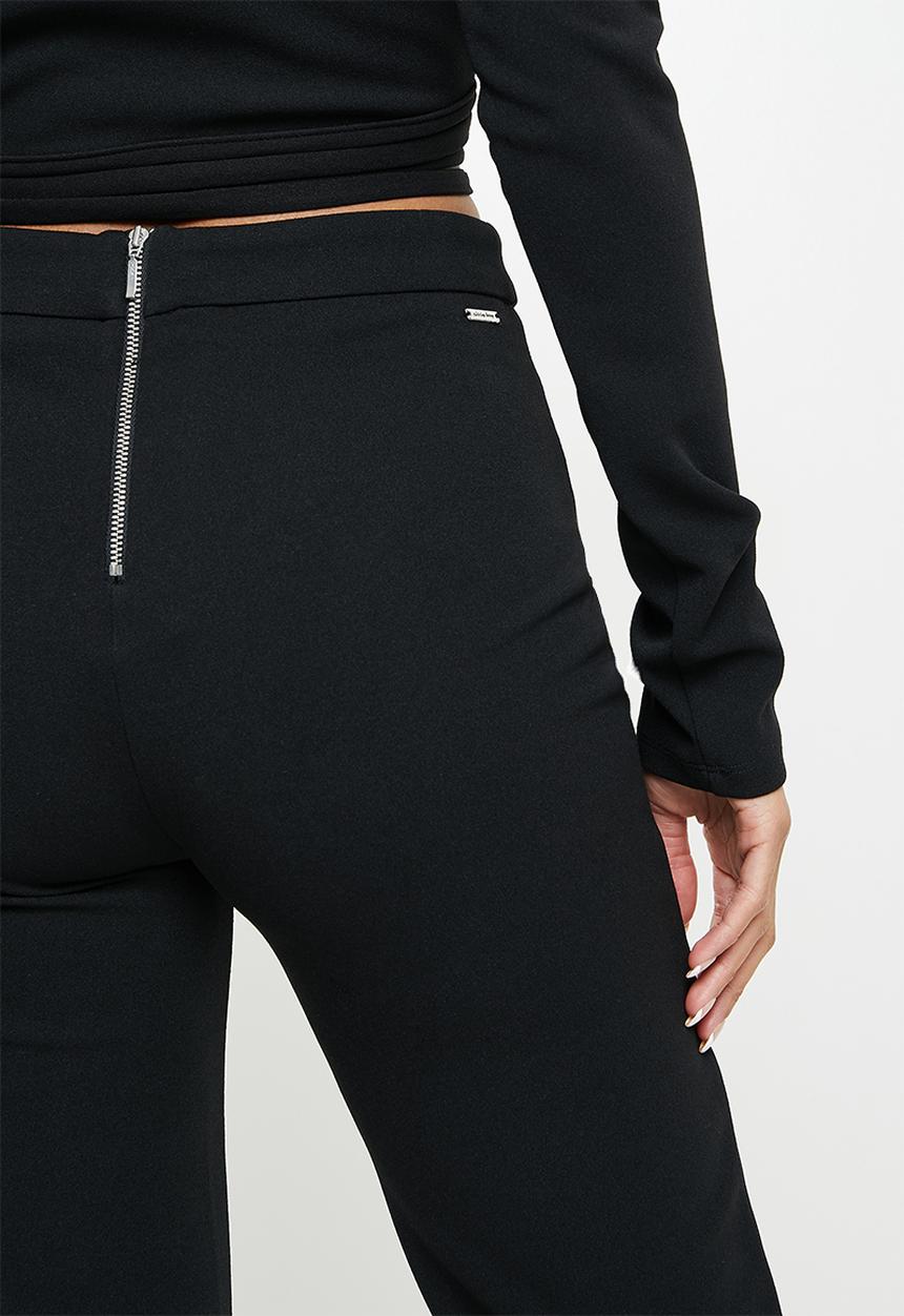 SISSY BOY - High waisted pant with front slits - black