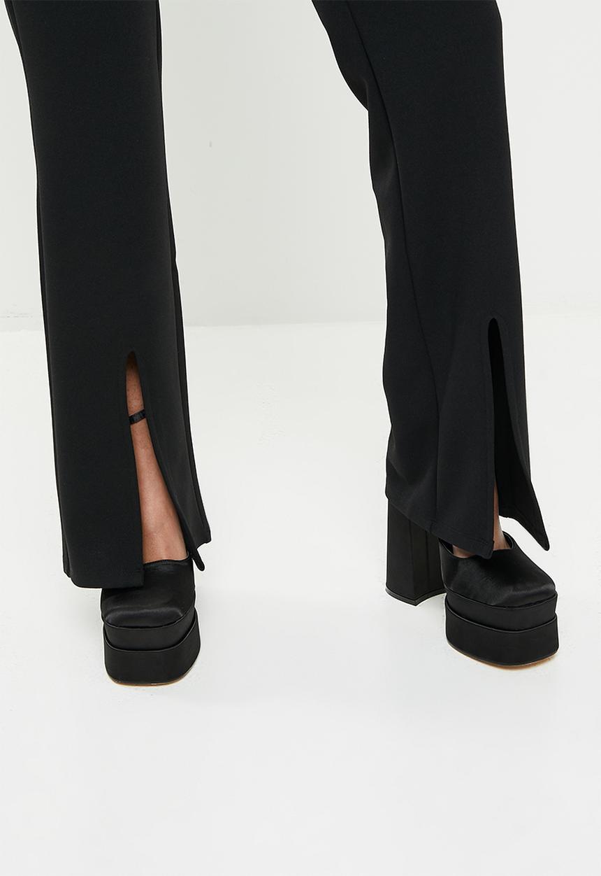SISSY BOY - High waisted pant with front slits - black