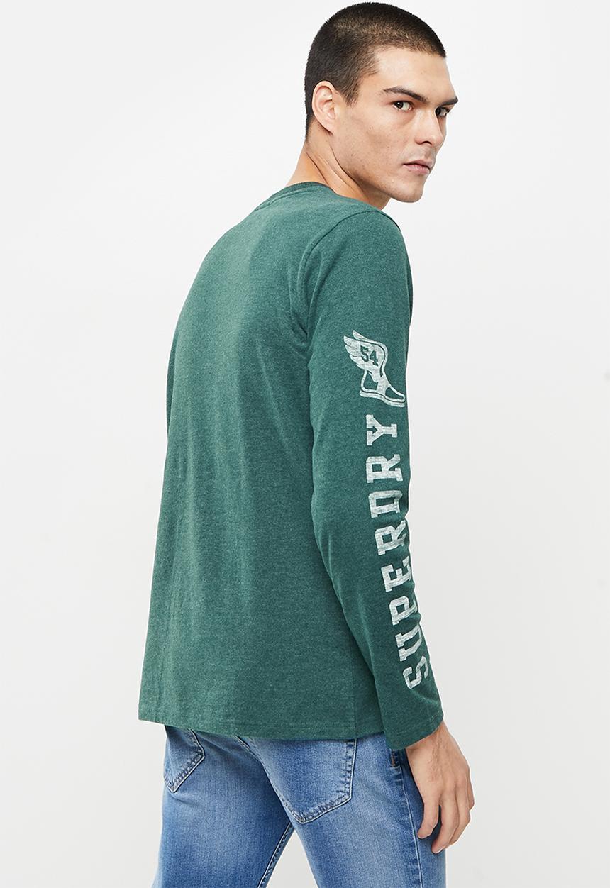 Superdry. - T&f long sleeve top - pine marl