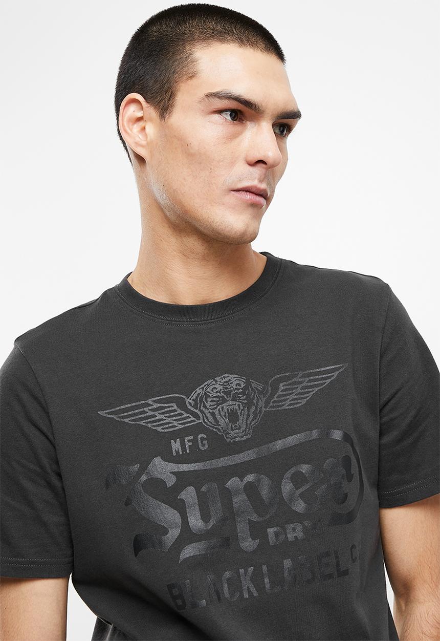 Superdry. - Black out tee - bison black