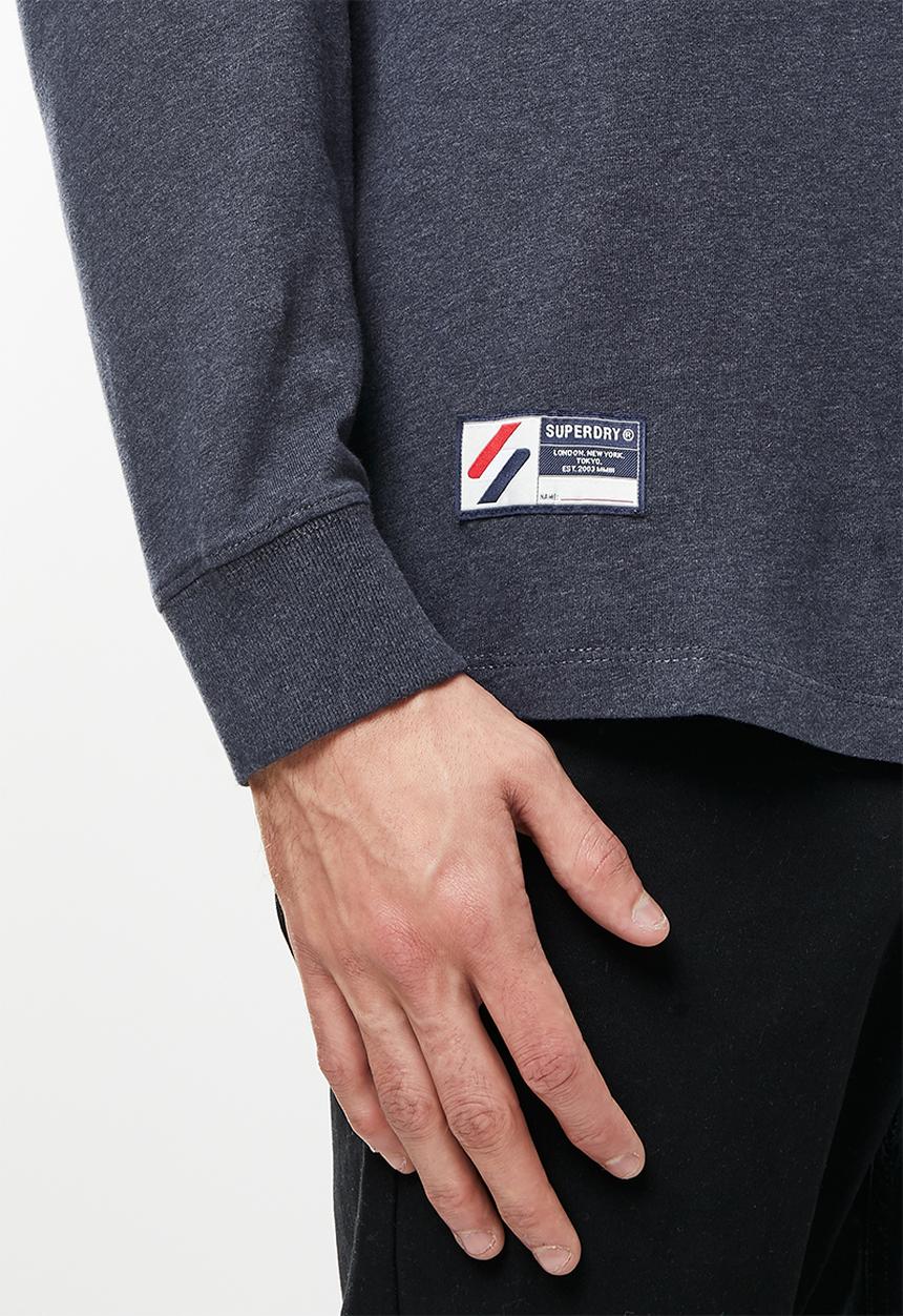 Superdry. - Superdry code essential long sleeve top - deep navy marl