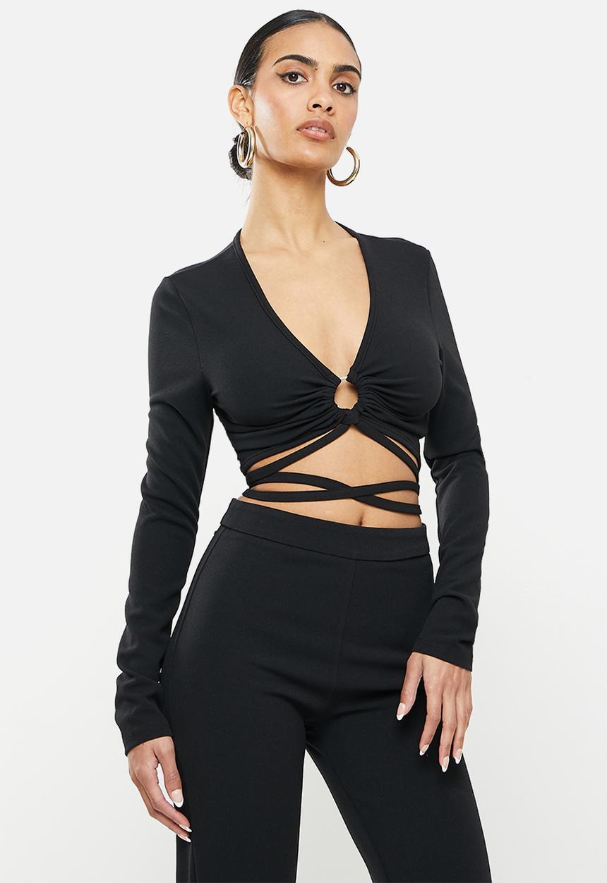 SISSY BOY - Longsleeve top with ring detail - black