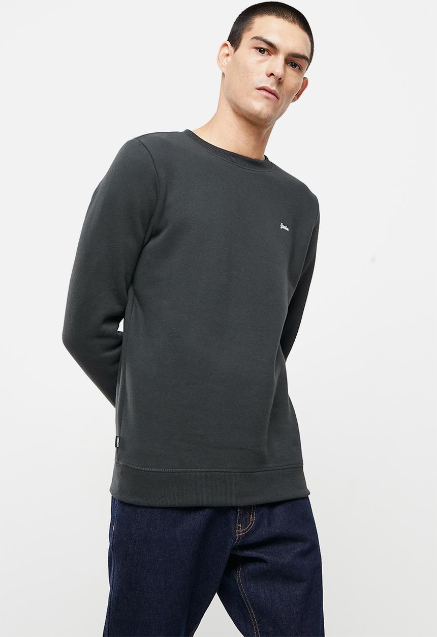 Superdry. - Vintage logo emb crew - vintage wash black