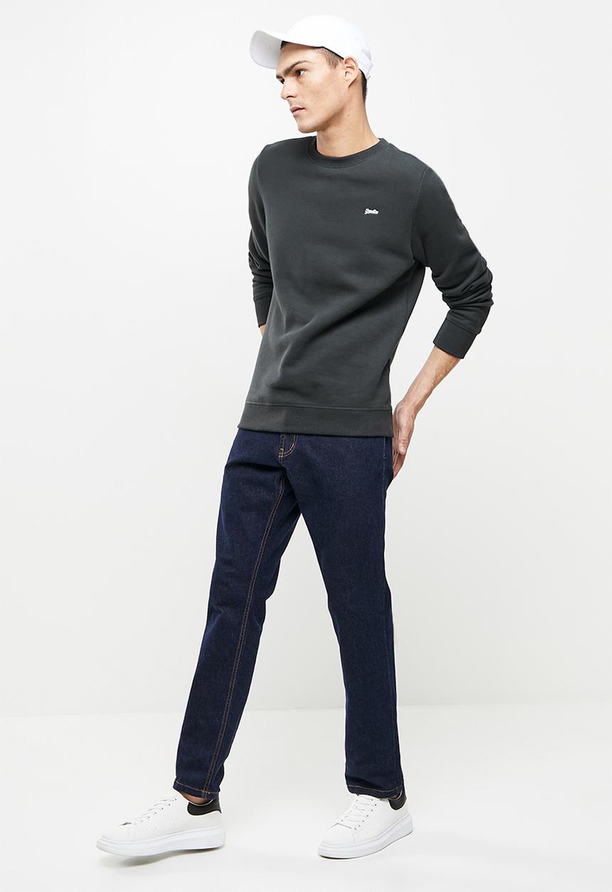 Superdry. - Vintage logo emb crew - vintage wash black