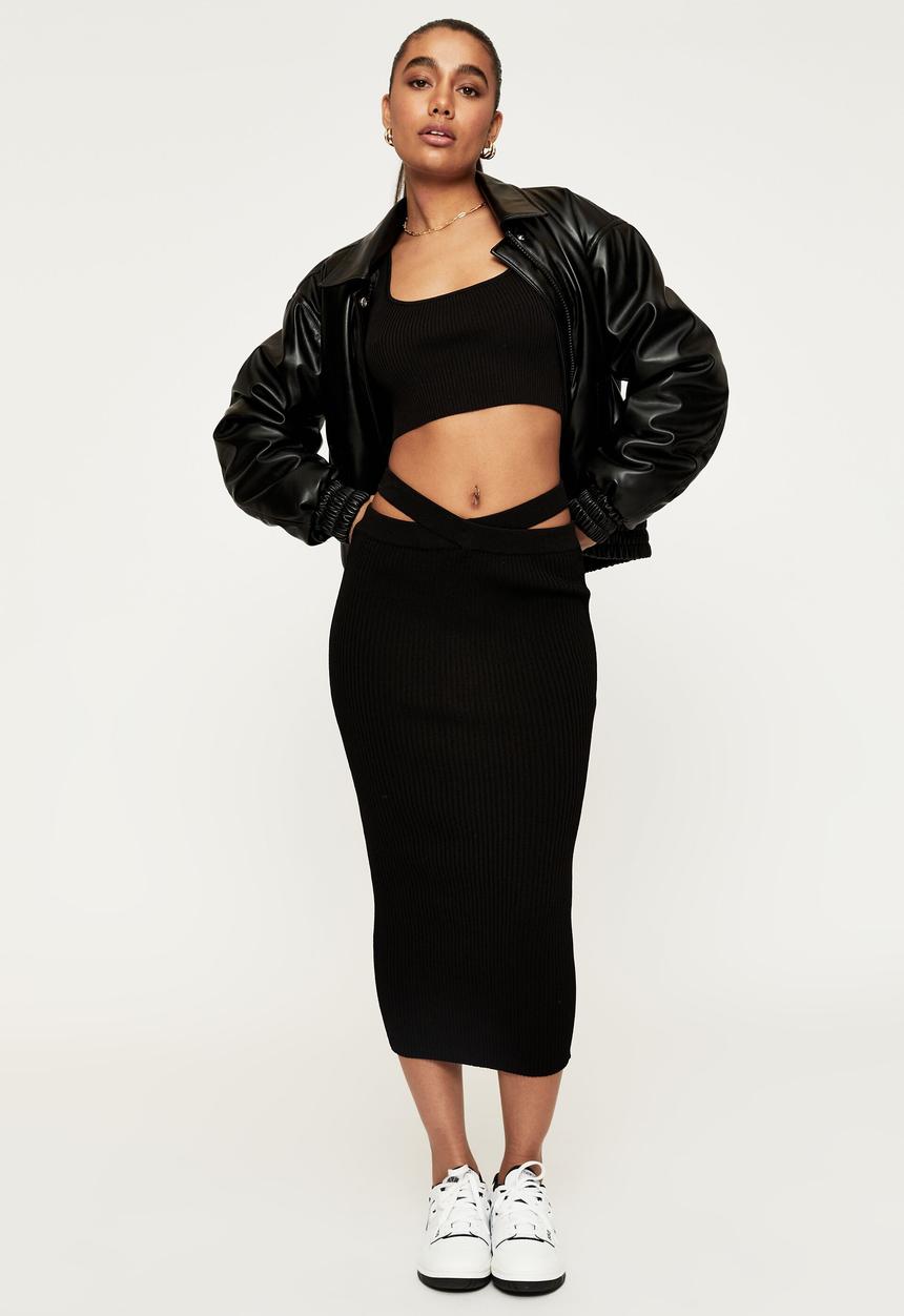 Supré  - Nadine midi tube skirt - black