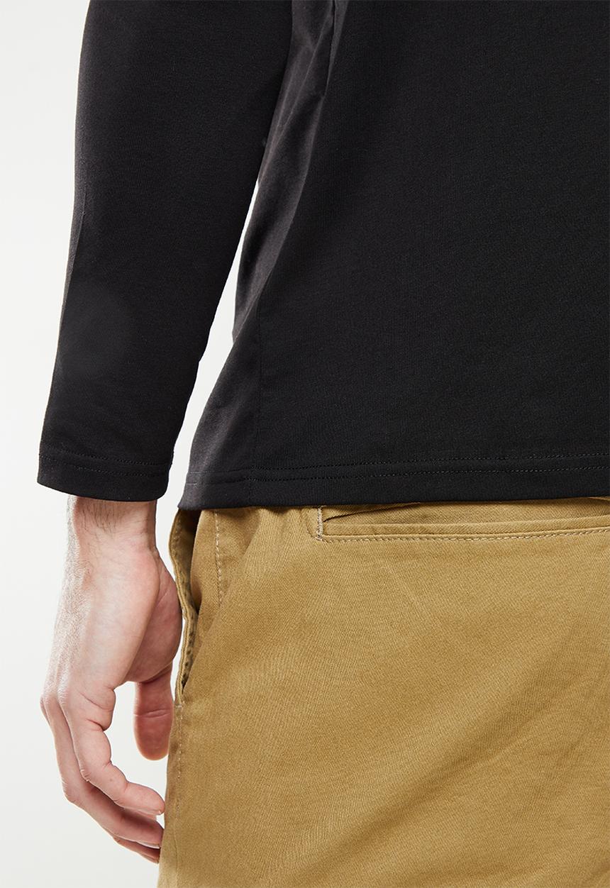 Pierre Cardin - Pc LS Tee V-Neck - Black