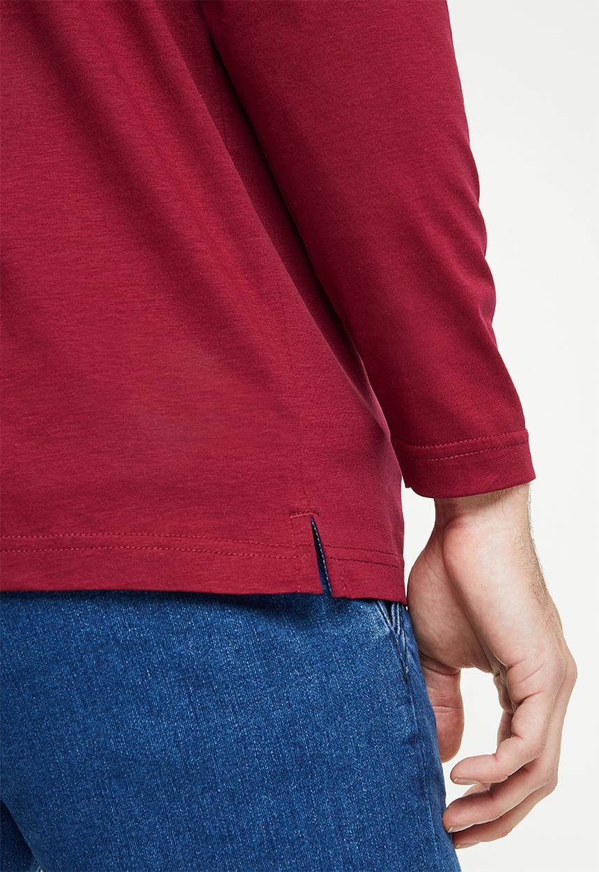 Pierre Cardin - PC Long Sleeve Mercerized Golfer  - Burgundy