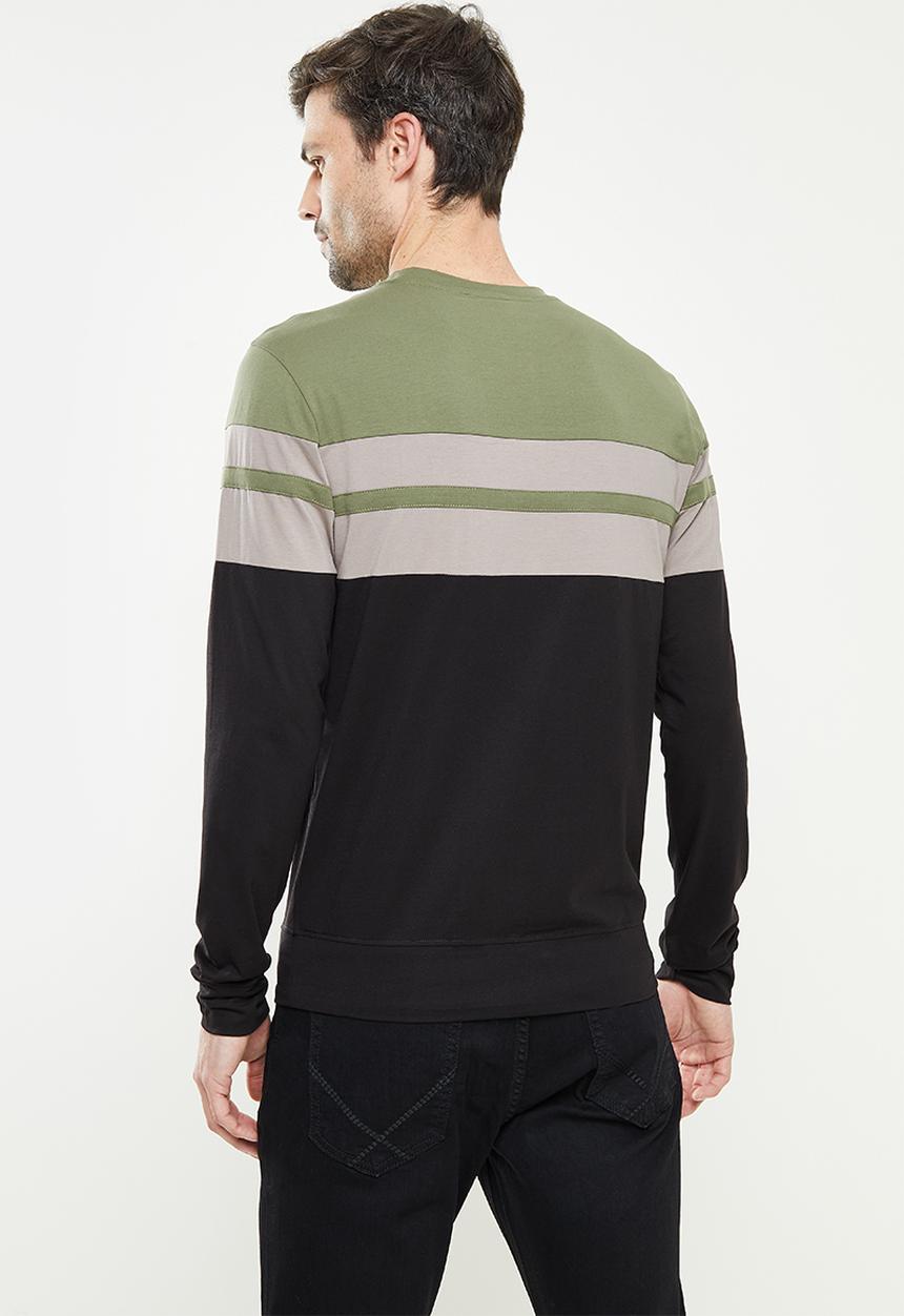 Pierre Cardin - Pc Tommy Chest Stripe LS Tee - Olive