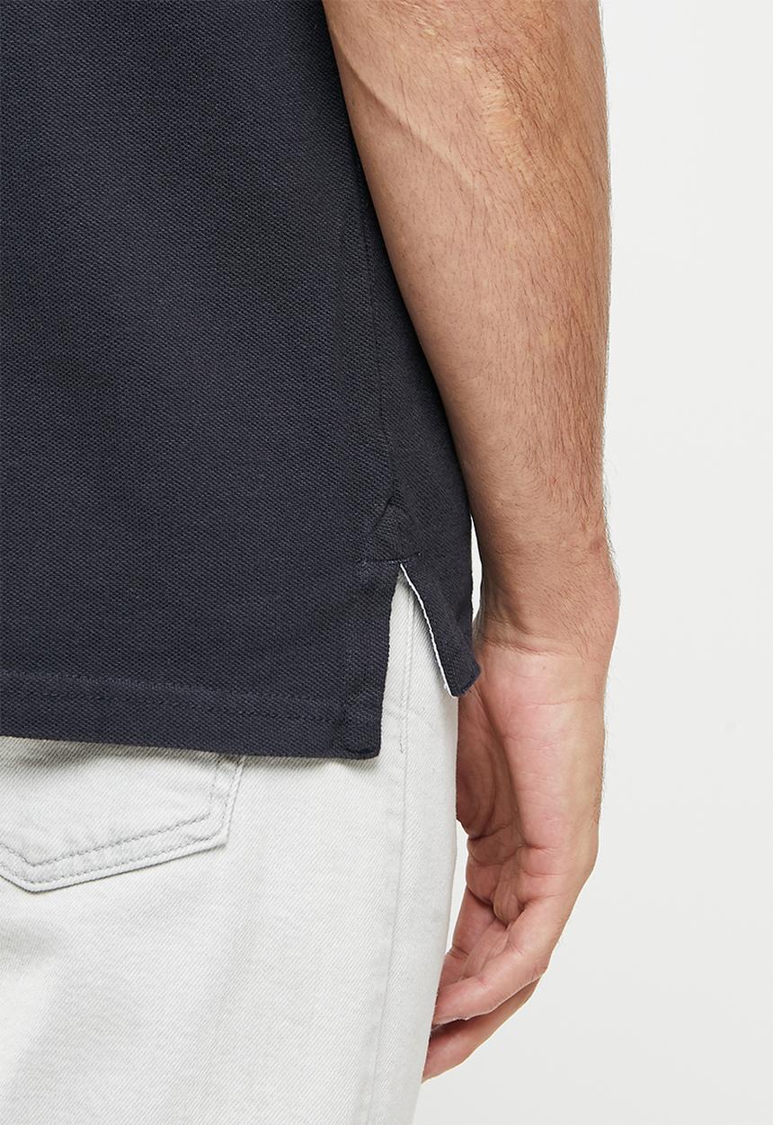 Superdry. - Short sleeve tipped polo - dark navy