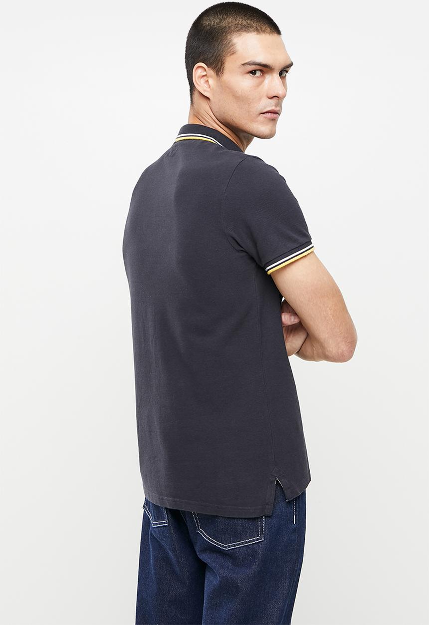 Superdry. - Short sleeve tipped polo - dark navy
