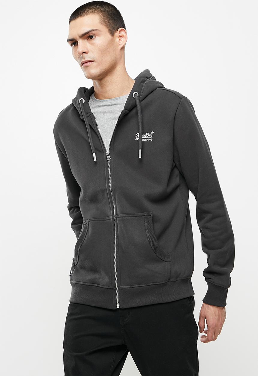 Superdry. - Vintage logo emb ziphood bb no - vintage wash black