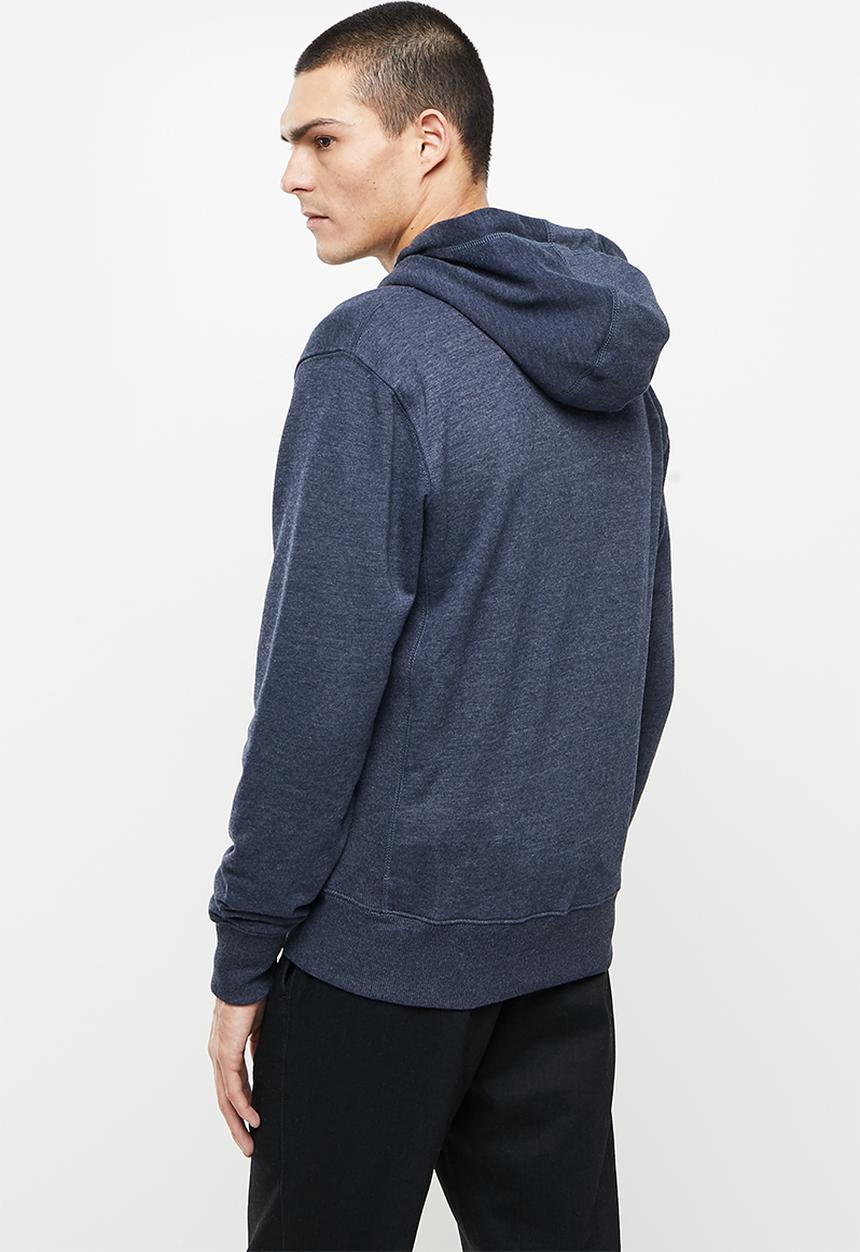 Superdry. - Superdry code essential zip hood - deep navy