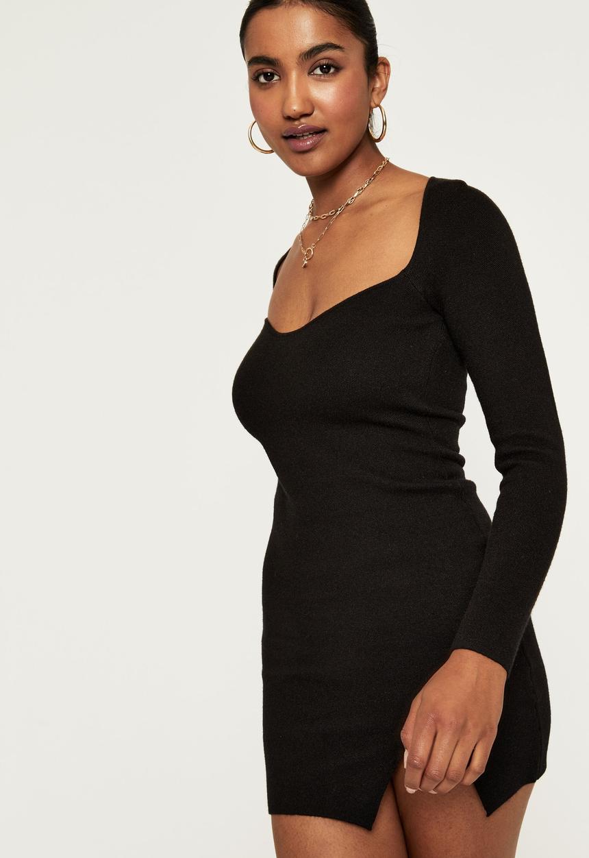 Supré  - Amora long sleeve knit dress - black