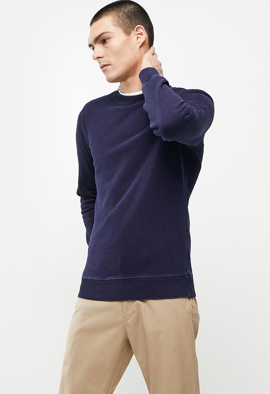 Superdry. - Vintage logo emb crew - dark indigo