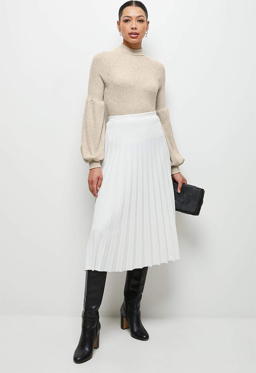MILLA - Brushed rib soft touch top - ivory