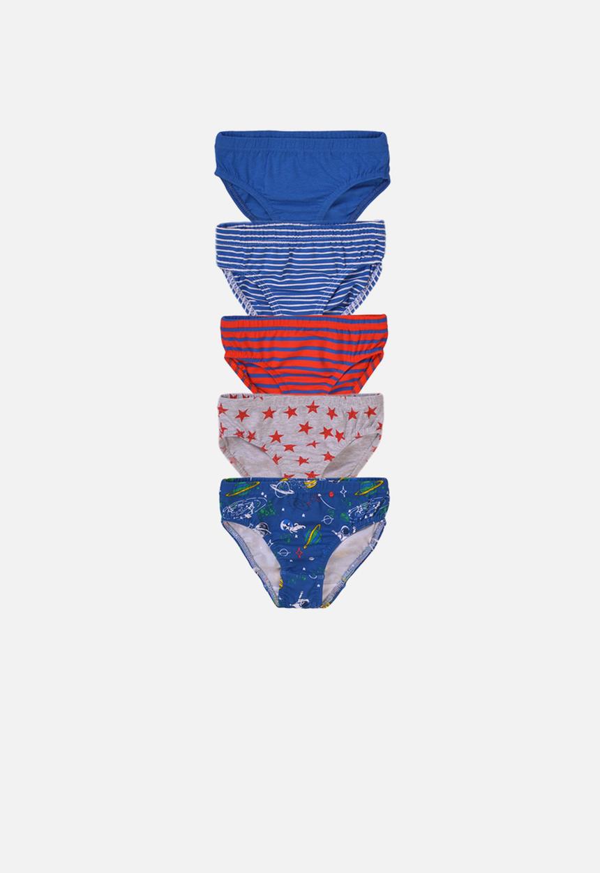 MINOTI - 5 Pack space aop/stripe underpants - multi