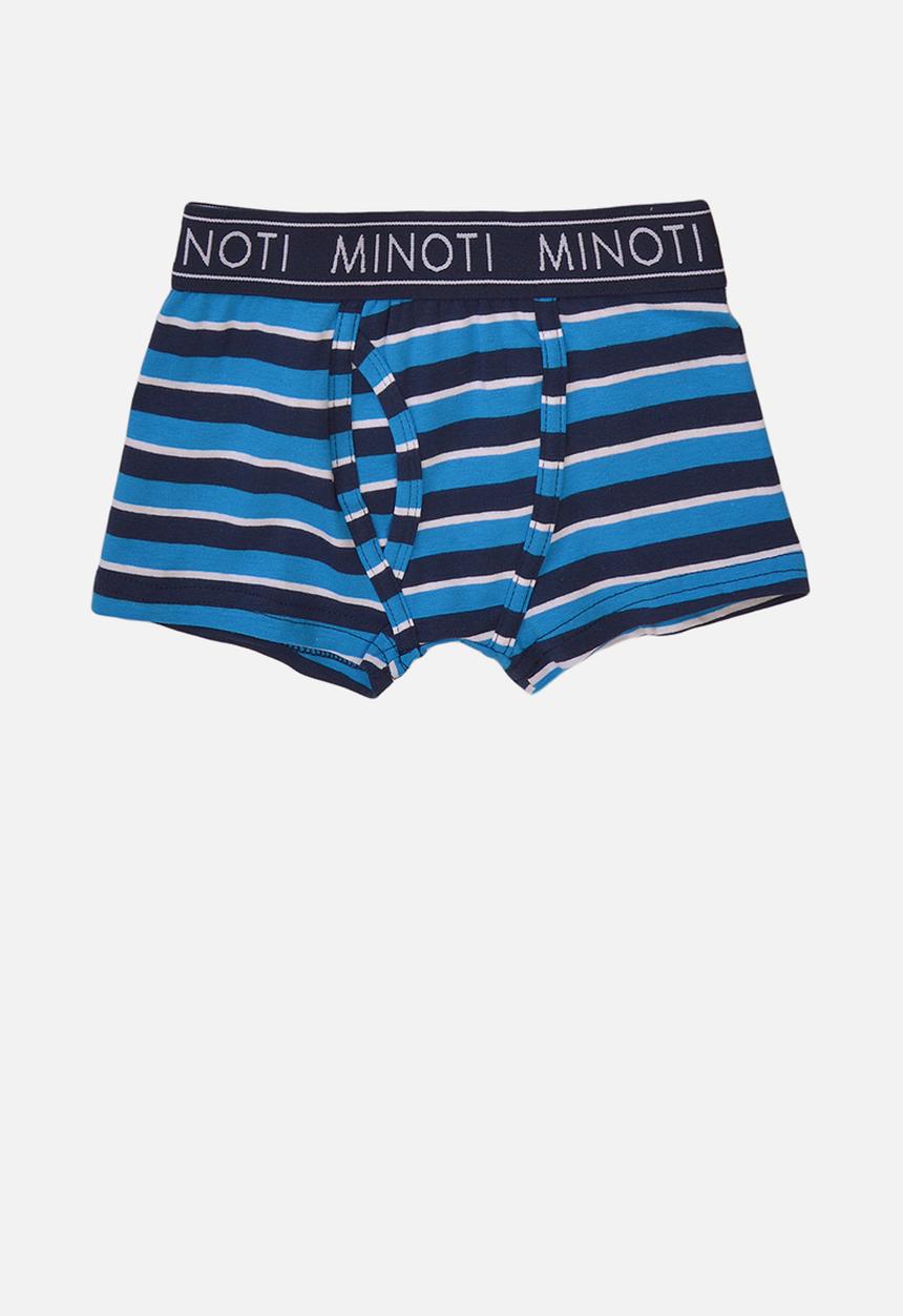 MINOTI - Teen boys 3 pack stripe/solid boxers - blue