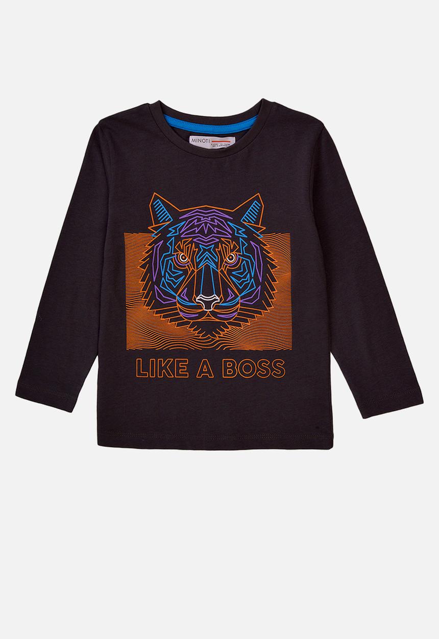 MINOTI - Teen boys basic half pipe graphic crew tee - charcoal