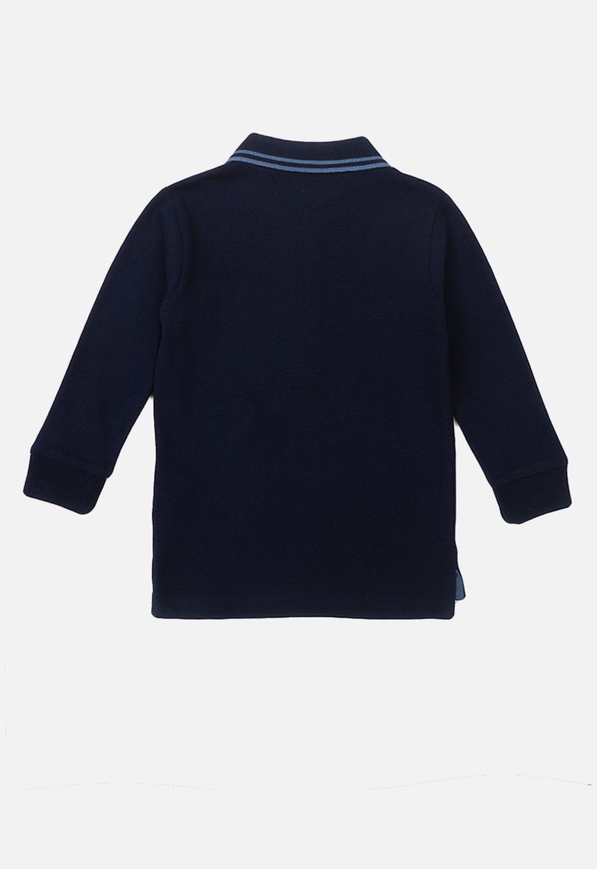 MINOTI - Teen boys basic long sleeve polo top - navy 