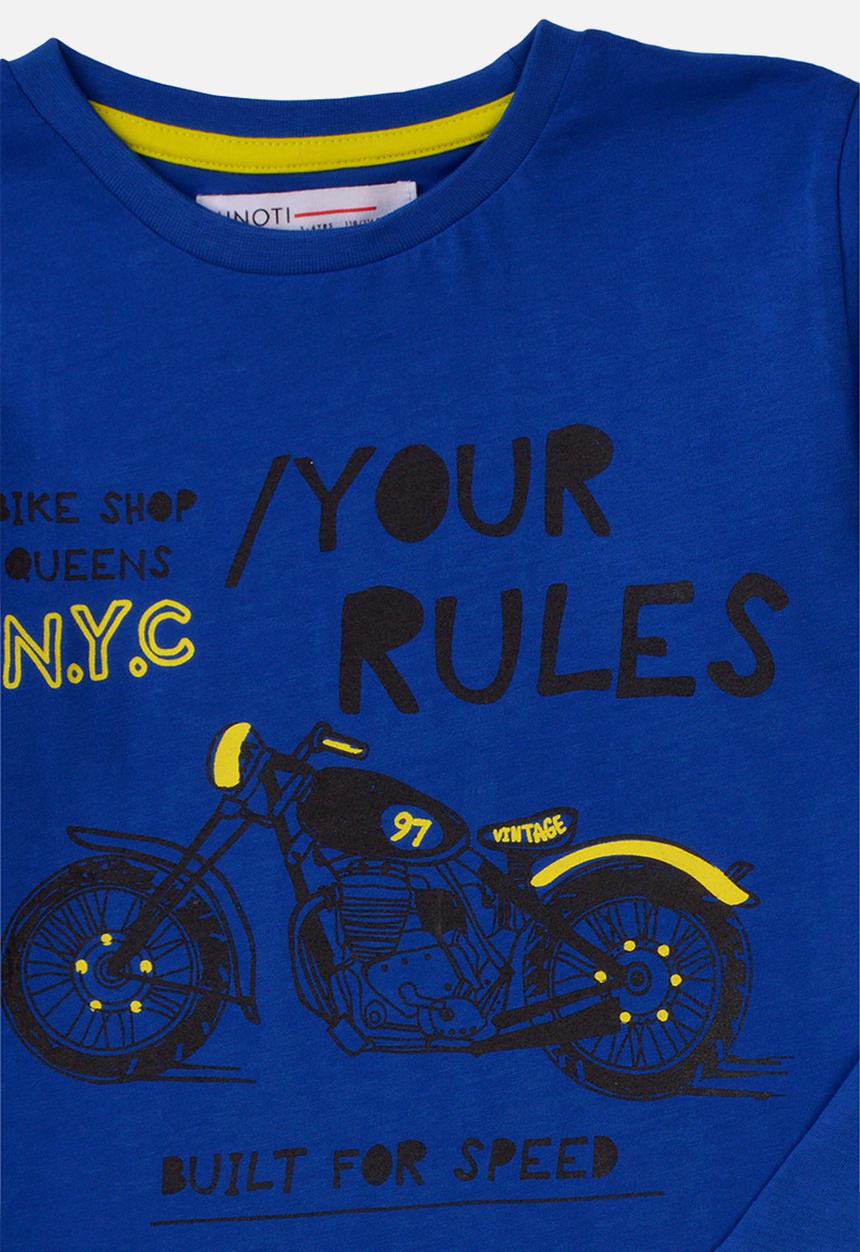 MINOTI - Basic your rules graphic crew tee - blue
