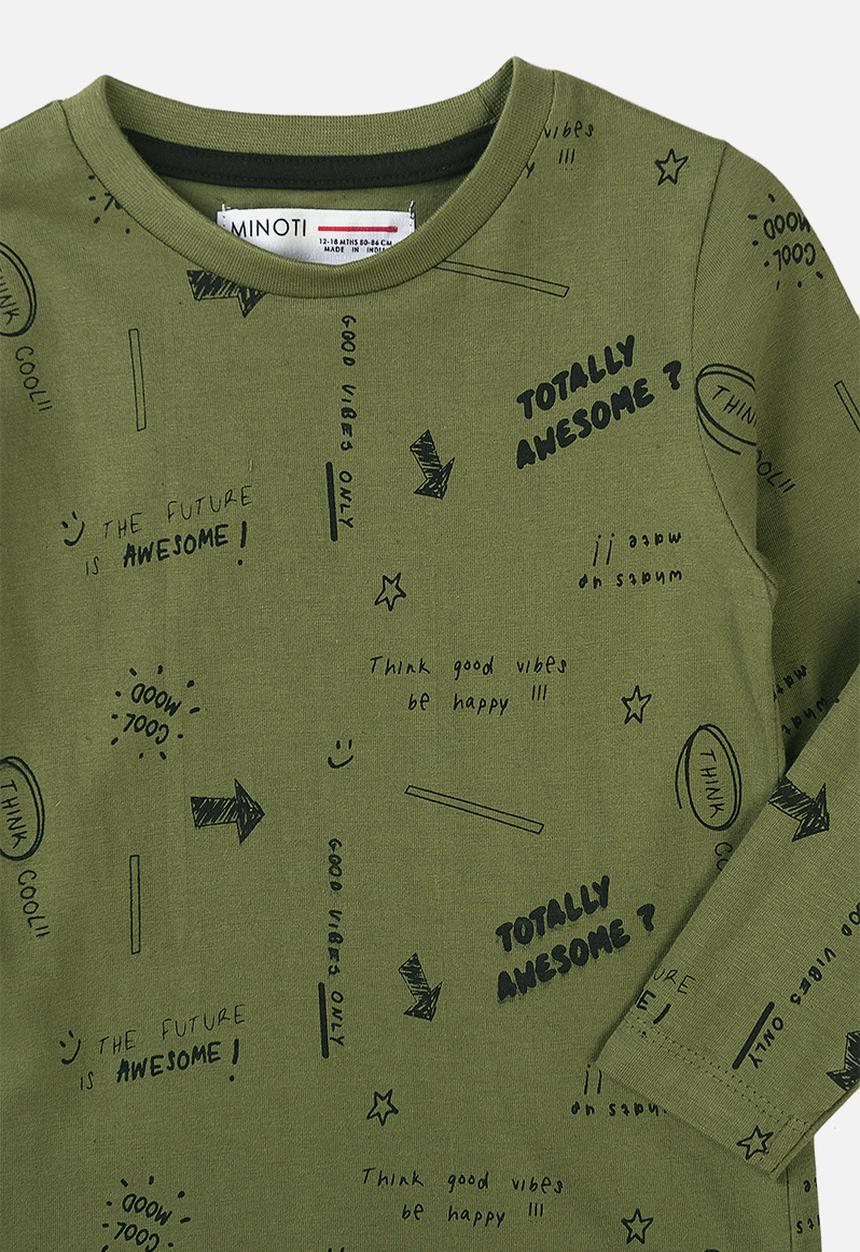 MINOTI - Basic awesome graphic crew tee - khaki