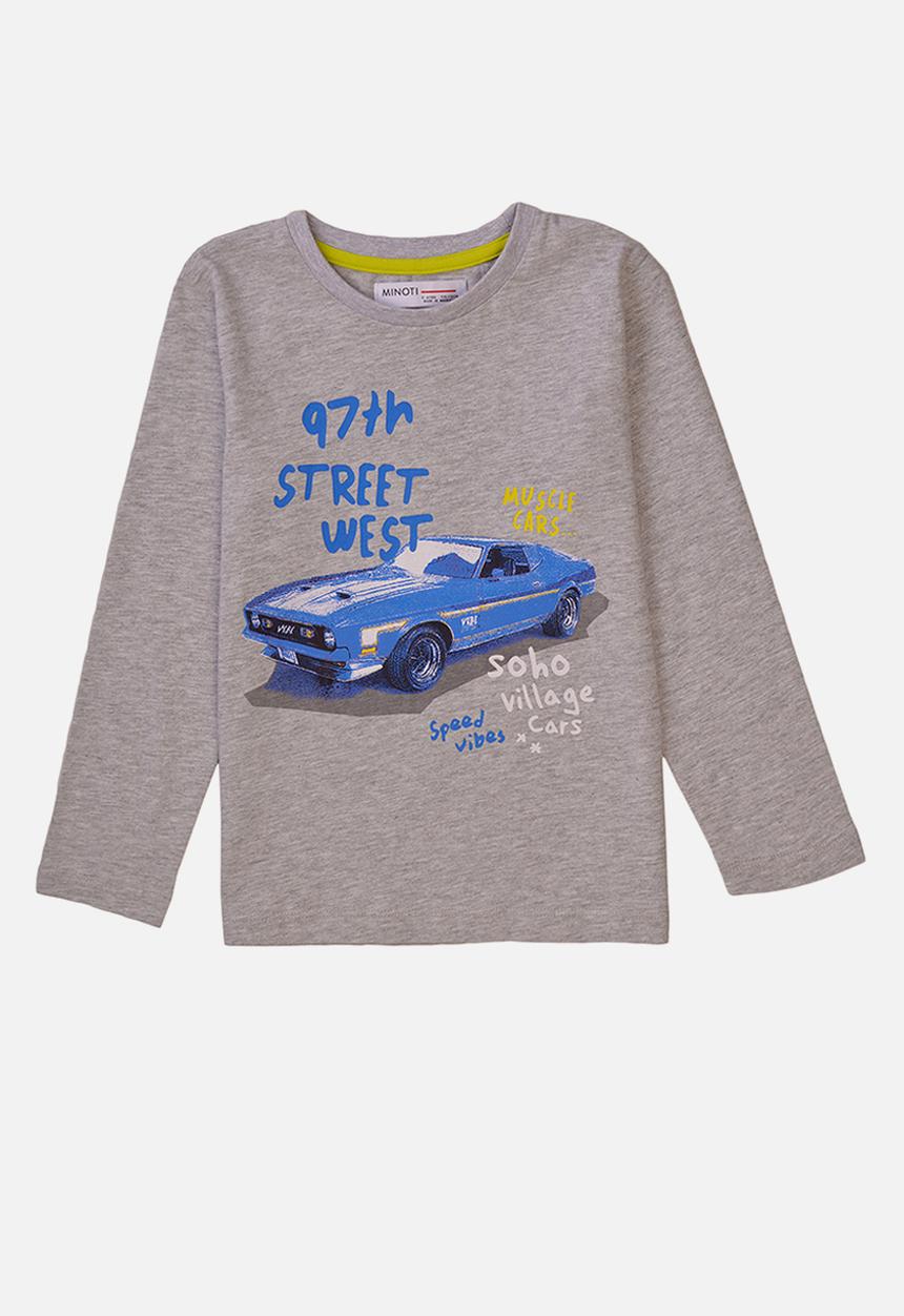MINOTI - Basic street west graphic crew tee - grey