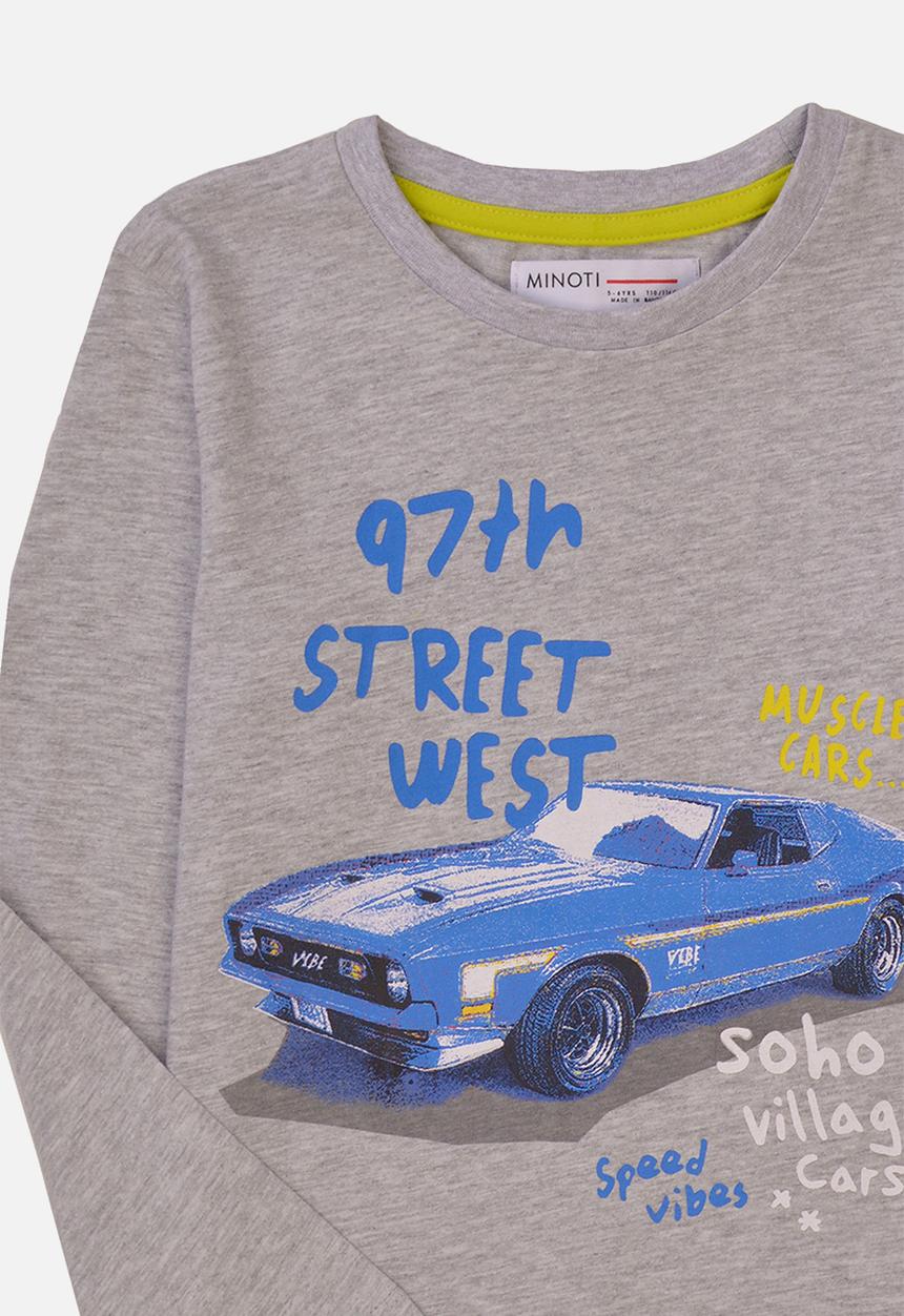 MINOTI - Basic street west graphic crew tee - grey