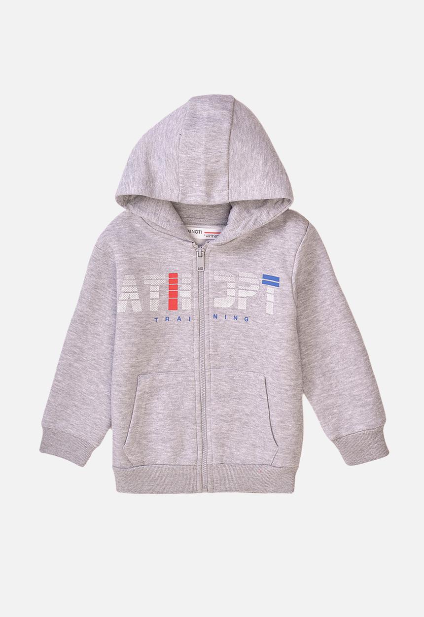 MINOTI - Teen boys basic fleece zip thru - grey marl
