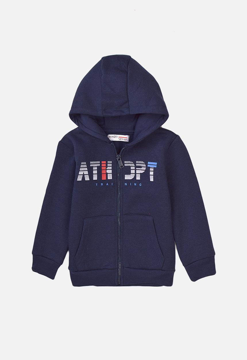 MINOTI - Teen boys basic fleece zip thru - navy 