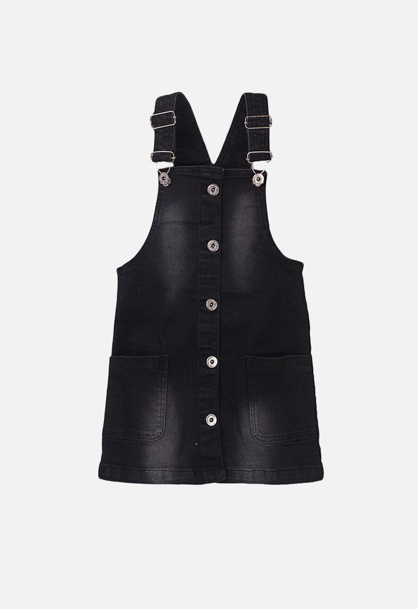 MINOTI - Denim pinafore dress - black 