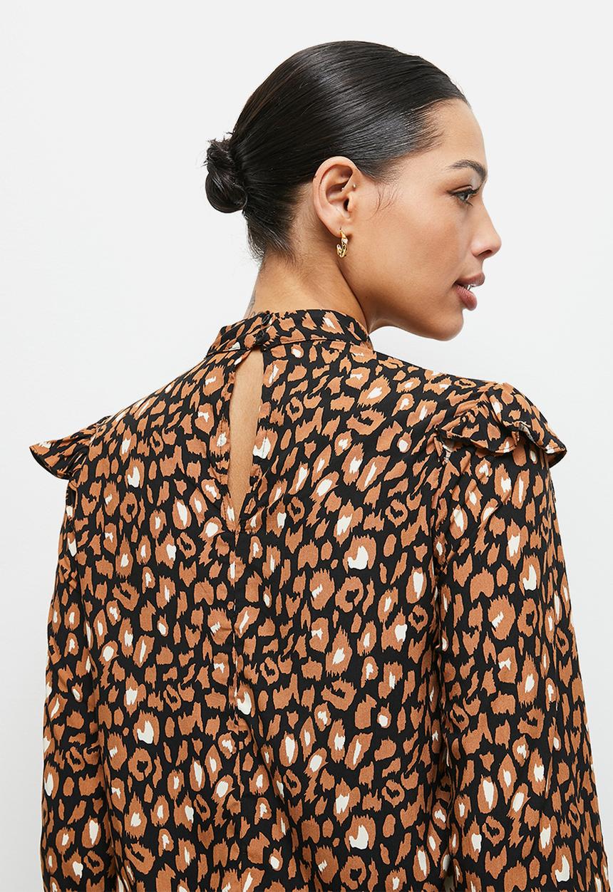 MILLA - Printed ruffle detail blouse - multi 
