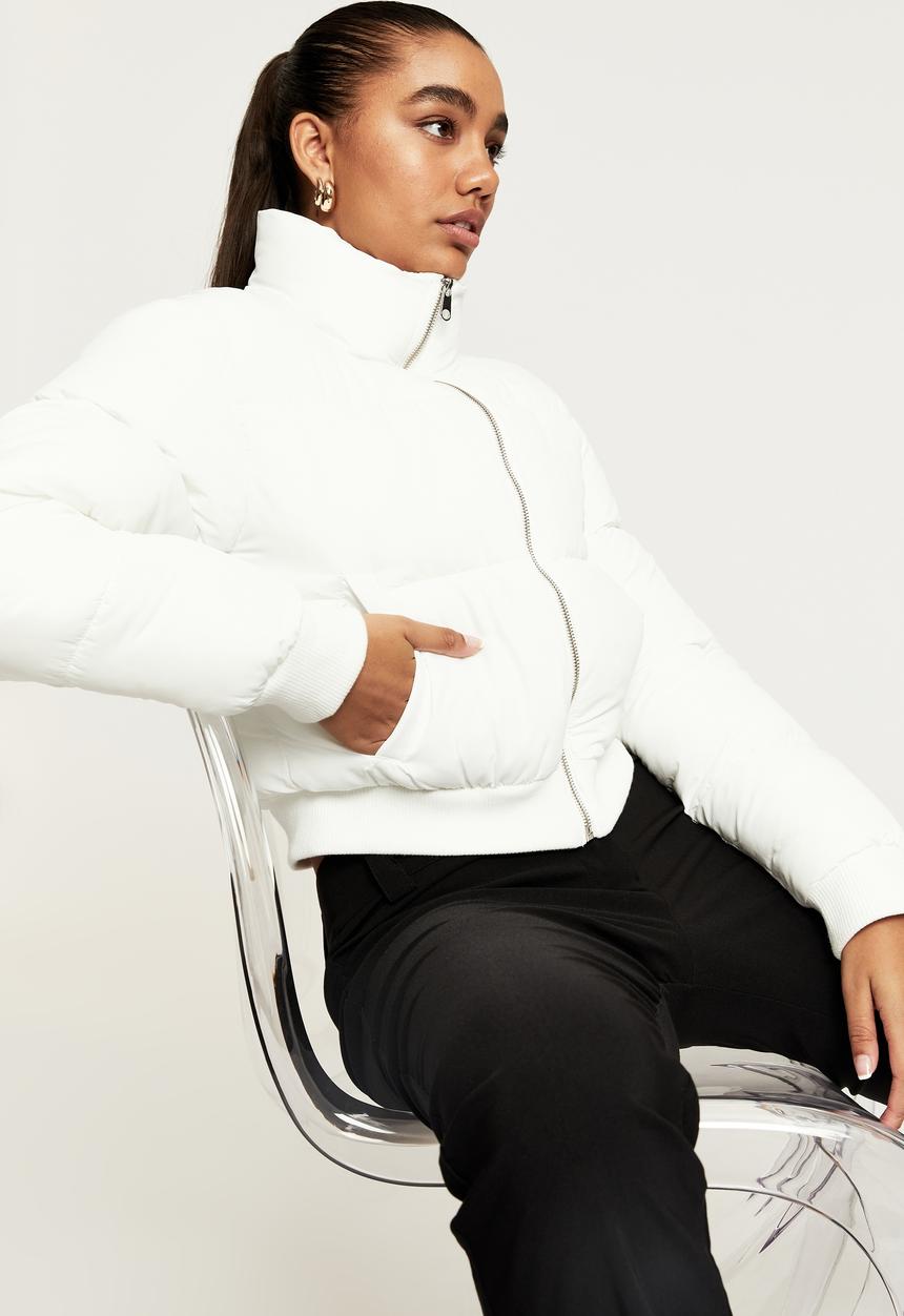 Supré  - Cody cropped puffer jacket - white