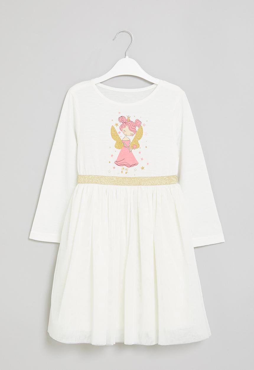 Pop Candy - Printed combo dress - ivory