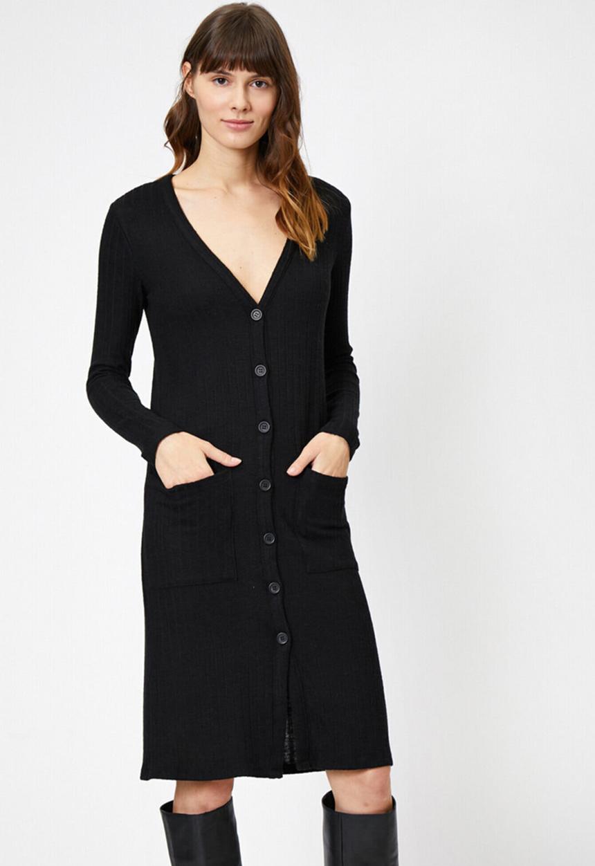 Koton - Button detailed cardigan - black