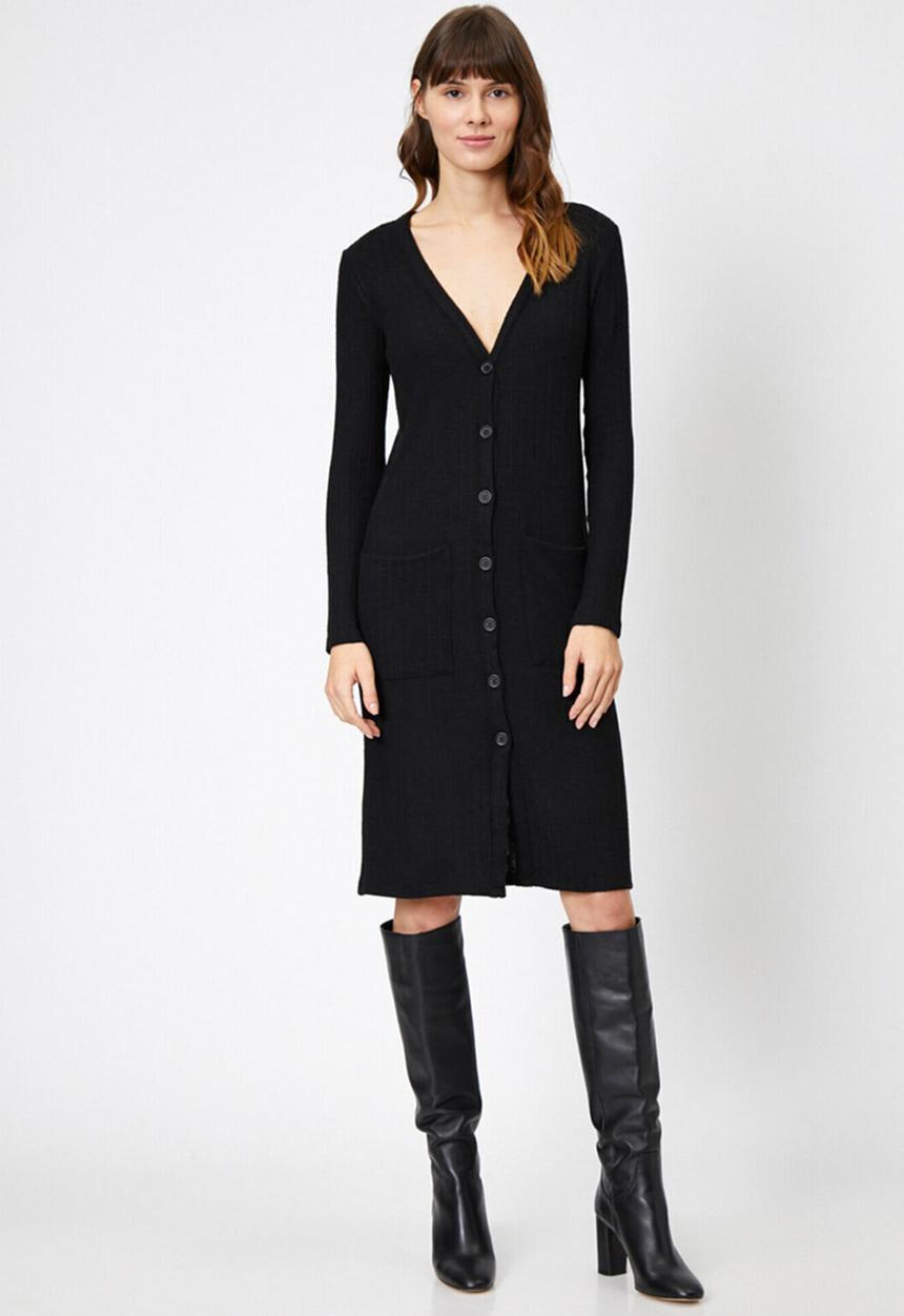 Koton - Button detailed cardigan - black