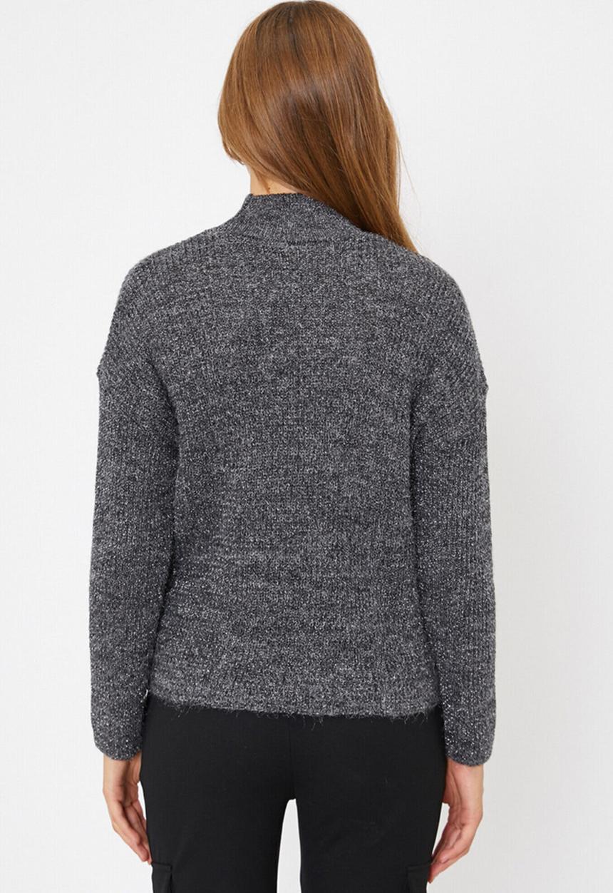 Koton - High neck long sleeve jumper - black / grey