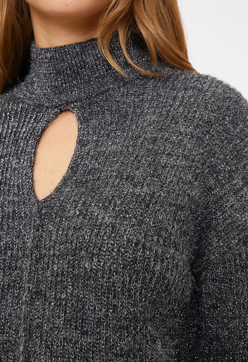 Koton - High neck long sleeve jumper - black / grey