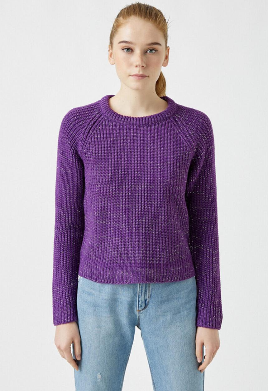 Koton - Crew neck jumper - purple