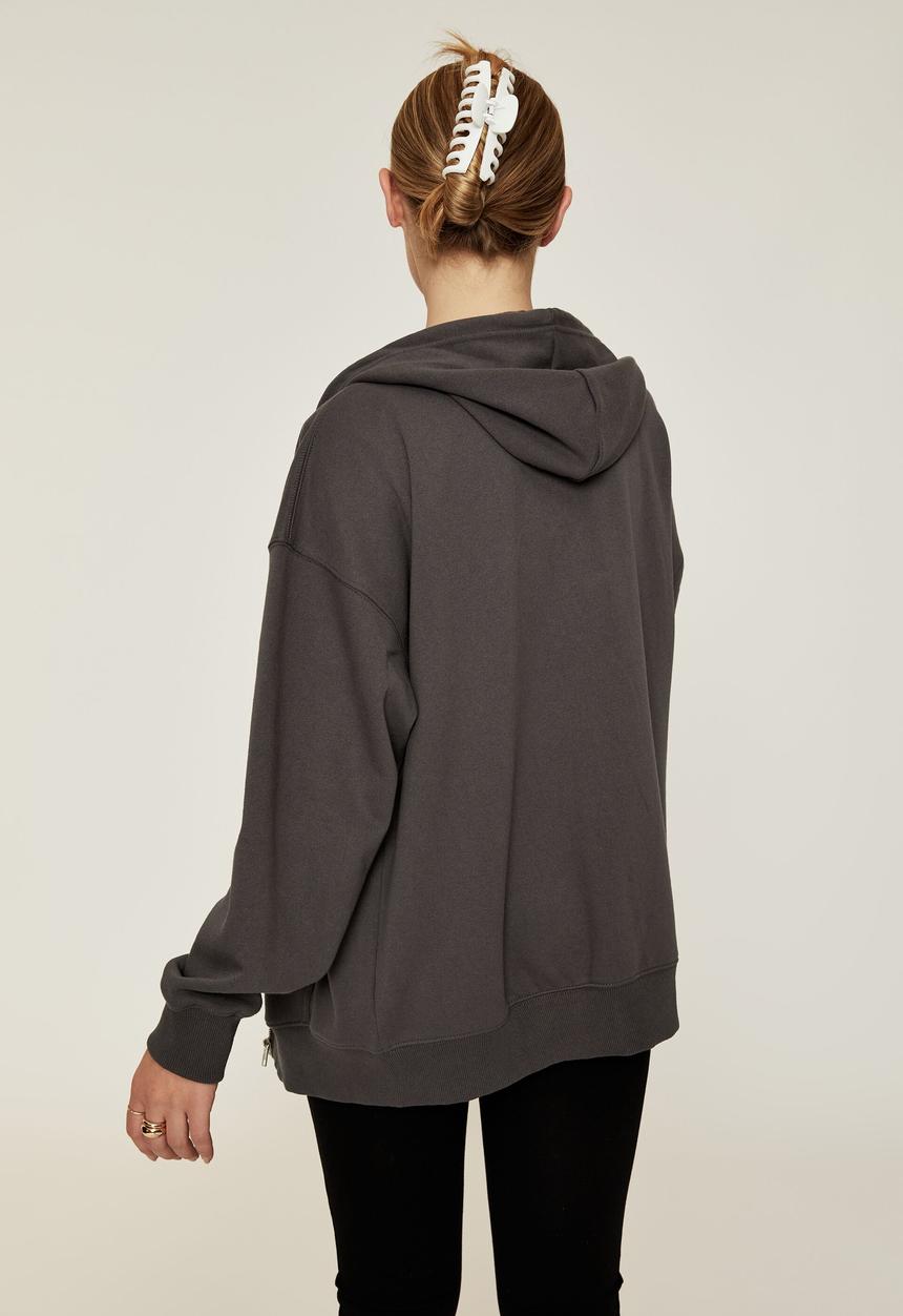 Supré  - Zoe oversized zip through hoodie - granite grey