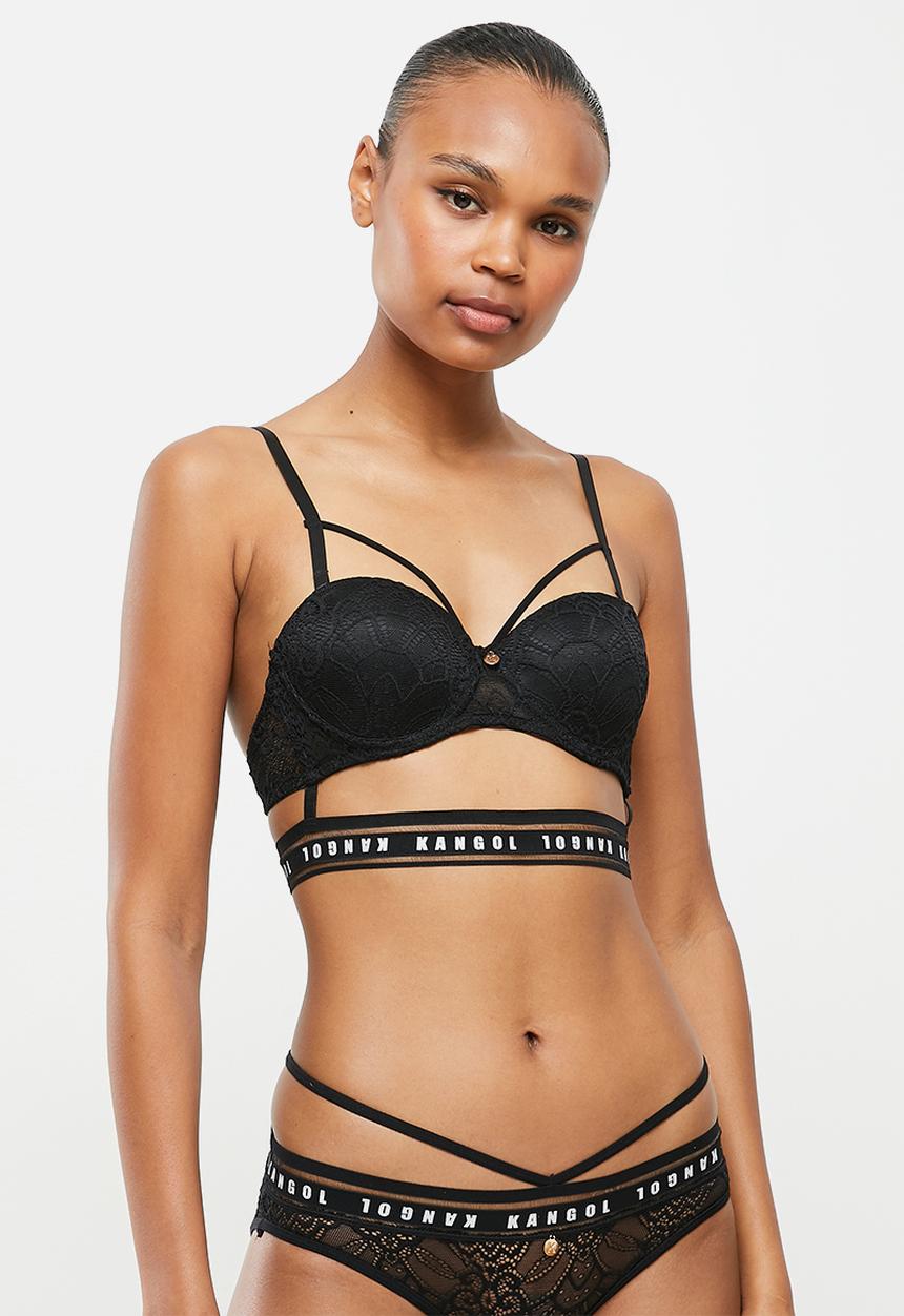 KANGOL - Strappy balc bra - branded black