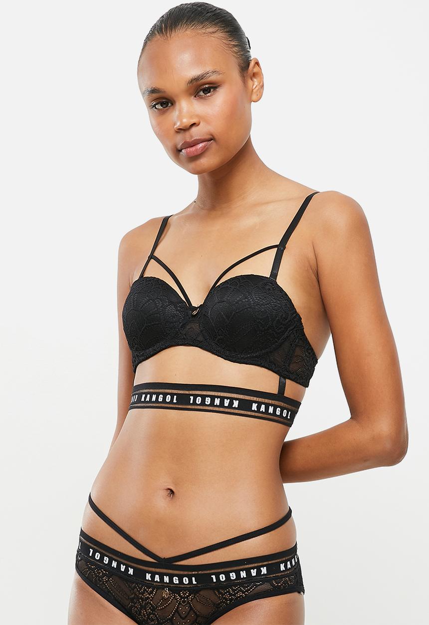 KANGOL - Strappy balc bra - branded black