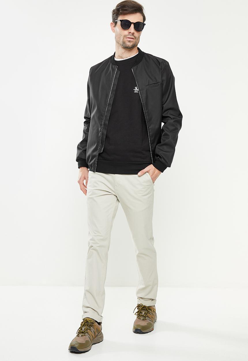 Original Penguin - Long sleeve sticker pete fleece - true black
